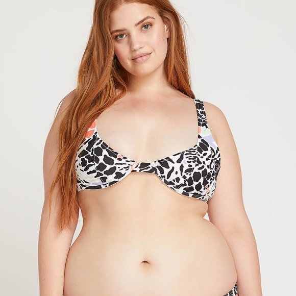 Volcom Are Zoo Ready Underwire Animal Print Swim Top - Picture 1 of 11